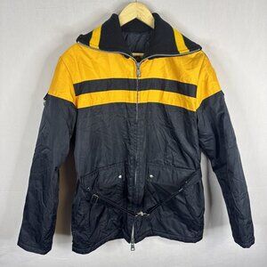 Vintage Stratford Canada Ski Jacket Yellow Black Belted Insulated Mens M 70s